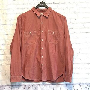 J Crew Shirts Men’s XL Coral Authentic Workwear Button Chambray 100% Cotton